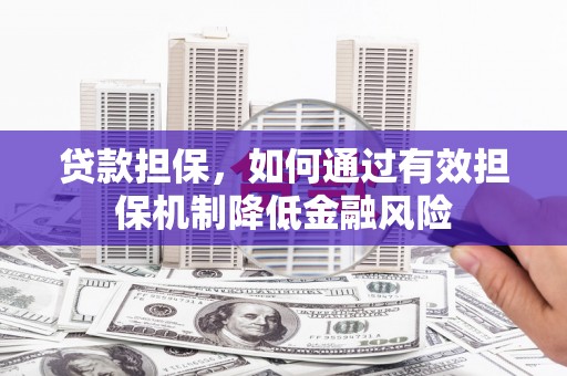吴兴贷款担保，如何通过有效担保机制降低金融风险