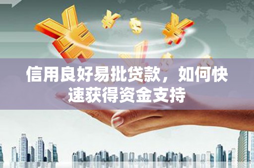 吴兴信用良好易批贷款，如何快速获得资金支持